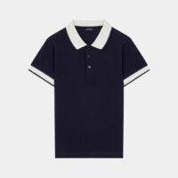 Polo droit coton piqué Bleu IL GUFO