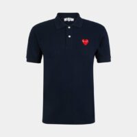 Polo droit coton piqué logo coeur Bleu Comme des Garçons PLAY