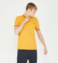 Polo droit en coton piqué Marron Fred Perry