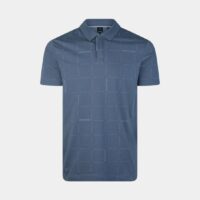 Polo droit piqué stretch quadrillage Bleu Armani Exchange