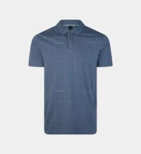 Polo droit piqué stretch quadrillage Bleu Armani Exchange