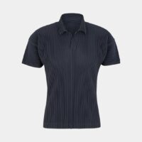 Polo droit plissé Bleu Homme Plissé