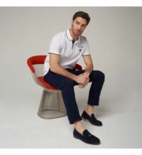 Polo homme Roland-Garros Court Central - Blanc Blanc Roland Garros