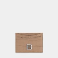 Porte-cartes Hourglass en cuir Marron Balenciaga