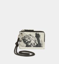 Porte-monnaie animal lion cuir et dragonne Beige Dries Van Noten