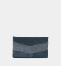 Portefeuille Kate D en cuir paillettes Bleu Sabrina