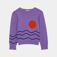 Pull Ludivine en coton coucher de soleil et vagues Violet Catimini