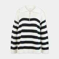 Pull Vitruve rayures Blanc Parisienne & Alors