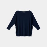 Pull col bateau oversize cachemire femme Bleu Eric Bompard