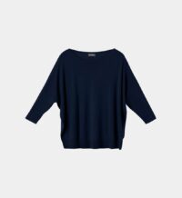 Pull col bateau oversize cachemire femme Bleu Eric Bompard
