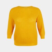 Pull droit Adorare maille alpaga et mohair Jaune Marina Rinaldi