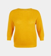 Pull droit Adorare maille alpaga et mohair Jaune Marina Rinaldi