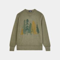 Pull droit maille laine Vert IL GUFO