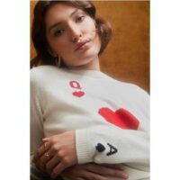 Pull en laine et cachemire DAME DE COEUR Blanc Soi Paris