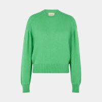 Pull façon sweat cachemire femme Vert Loulou Studio