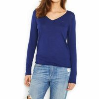 Pull fin siglé Bleu Hilfiger Denim