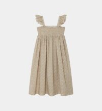 Robe Alexandra en coton floral à fronces Jaune Bonpoint