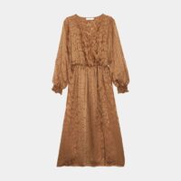 Robe ajustée Barrie Léopard mi-longue Marron Roseanna