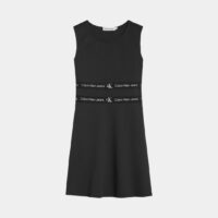 Robe ajustée sans manches bandes siglées Noir Calvin Klein