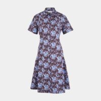 Robe chemise genoux cintrée manches courtes Violet Proenza Schouler