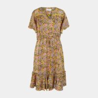 Robe courte Layda fleurs Jaune Garance Paris