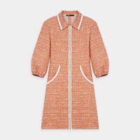 Robe courte Rimoda en tweed Orange Maje