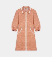 Robe courte Rimoda en tweed Orange Maje