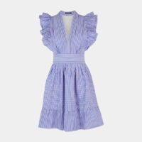 Robe courte Rosane rayures coton Bleu Magali Pascal