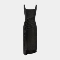 Robe courte drapée Noir Paco Rabanne