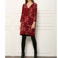 Robe courte droite fleurie Rouge See U Soon