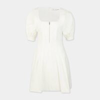 Robe courte zip coton et lin Blanc Proenza Schouler