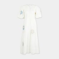 Robe longue Violette broderies coton Blanc Sea New York