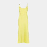 Robe longue fourreau Elle satinée Jaune Mirae