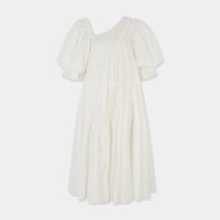 Robe mi longue asymétrique Casabianca coton Blanc Aje