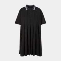 Robe polo courte évasée coton Noir Maison Kitsuné