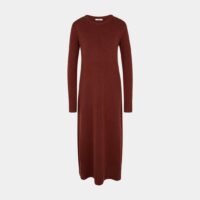 Robe pull longue droite cachemire femme Rouge Co