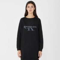 Robe sweat à griffe floquée Noir Calvin Klein Jeans