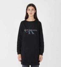 Robe sweat à griffe floquée Noir Calvin Klein Jeans