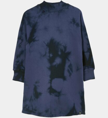 Robe sweat droite Roomy tie and dye coton Bleu Finger in the nose