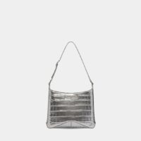 Sac Hobo XX petit modèle embossé crocodile en cuir Gris Balenciaga