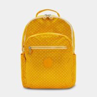 Sac à dos Seoul en toile imprimée Jaune Kipling