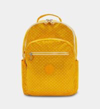 Sac à dos Seoul en toile imprimée Jaune Kipling