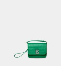 Sac à main B. petit modèle en cuir embossé crocodile brillant Vert Balenciaga