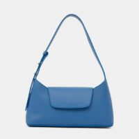 Sac baguette Envelope surpiqûres cuir Bleu Elleme