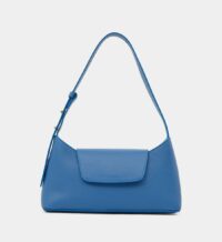 Sac baguette Envelope surpiqûres cuir Bleu Elleme