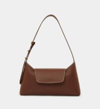 Sac baguette Envelope surpiqûres cuir Marron Elleme