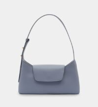 Sac baguette Enveloppe cuir Bleu Elleme