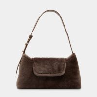 Sac baguette Enveloppe shearling Marron Elleme