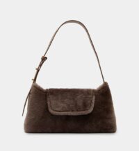 Sac baguette Enveloppe shearling Marron Elleme