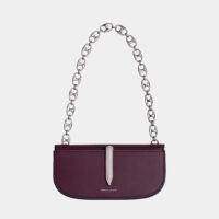 Sac baguette cuir Rouge Danse Lente